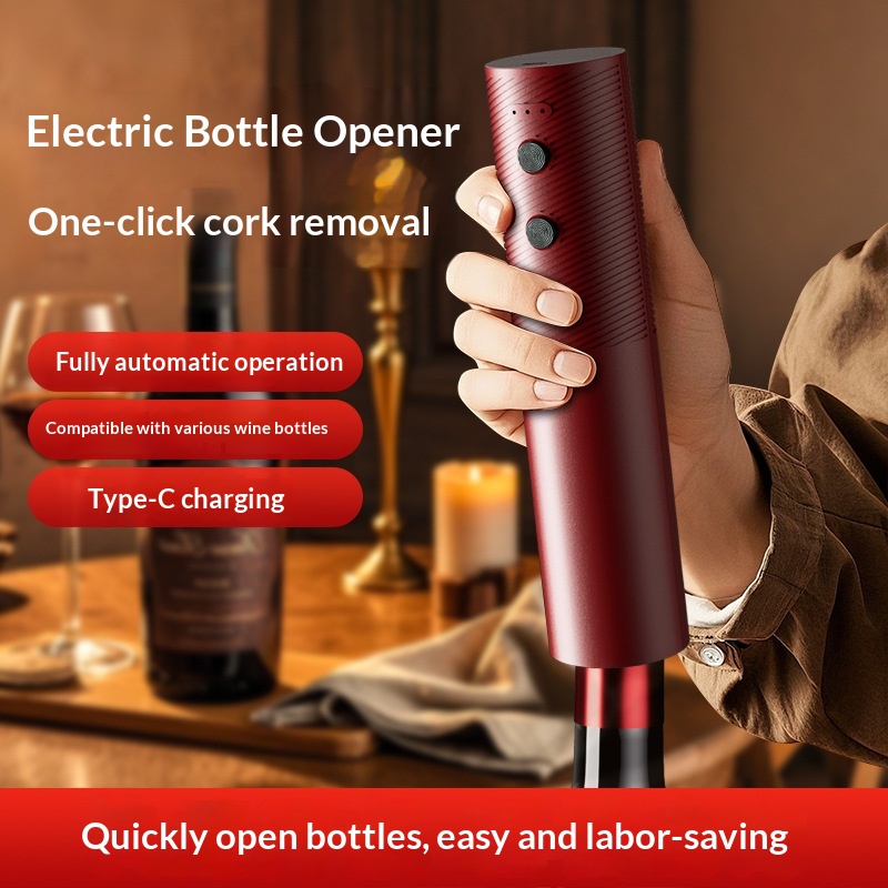 Electric Can Opener - Ouvre-bouteille électrique rechargeable, tire-bouchon automatique avec