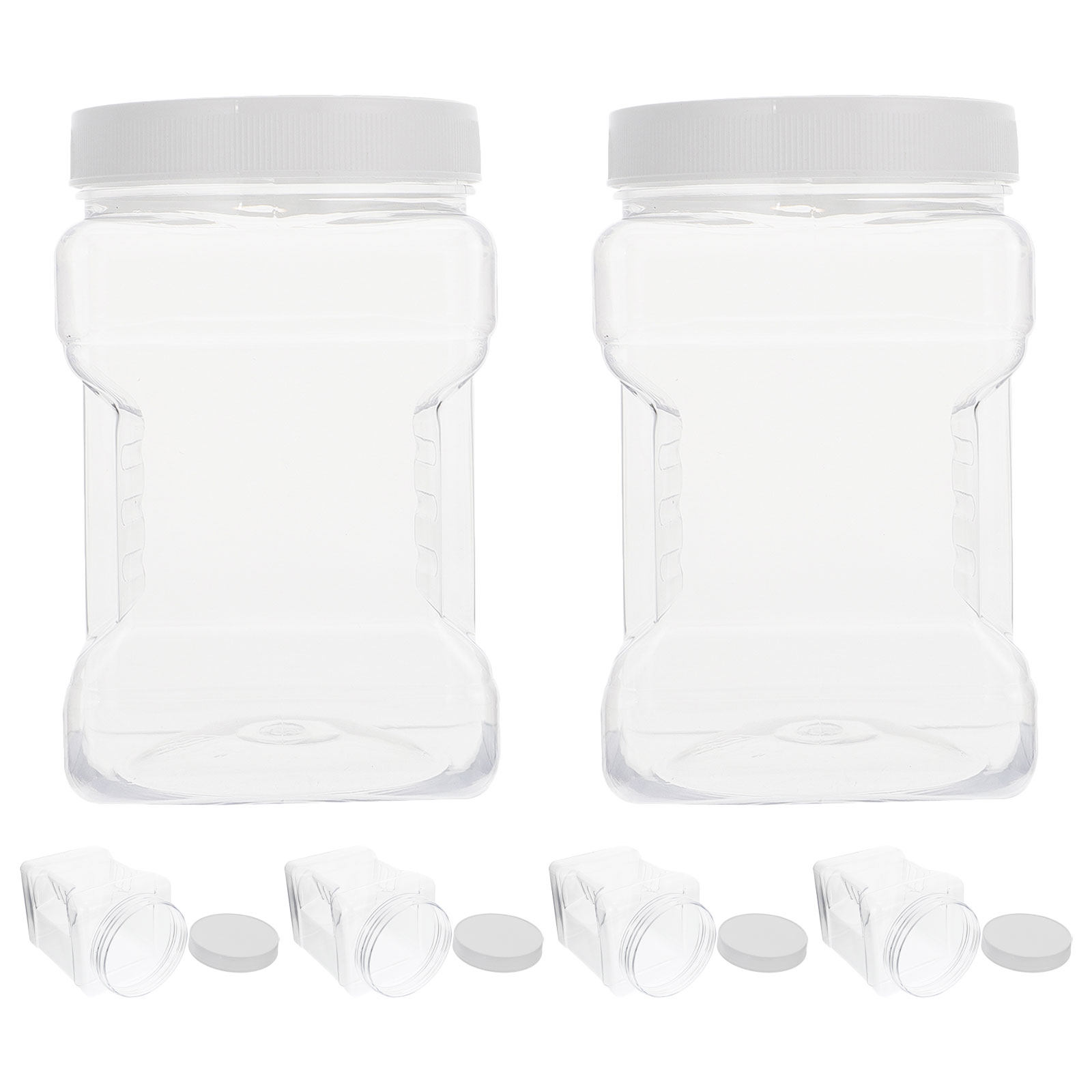 Food Storage Containers - 6 Pots de Conservation Transparents Carrés