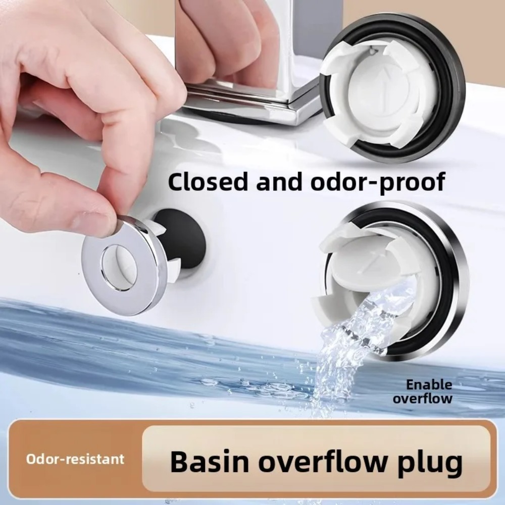 Kitchen Gadgets Hacks - Cache-débordement de lavabo en laiton chromé,