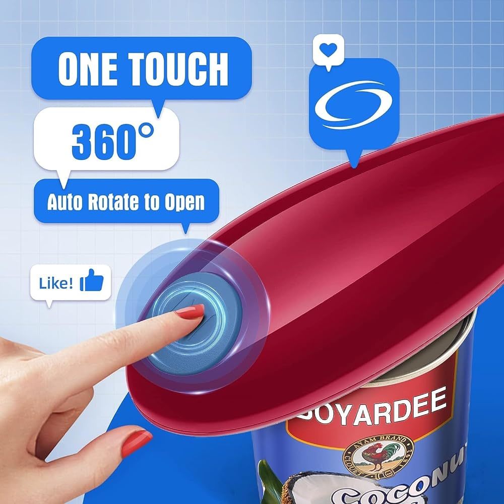 Ouvre-boîte électrique rouge a - Electric Can Opener avis et prix