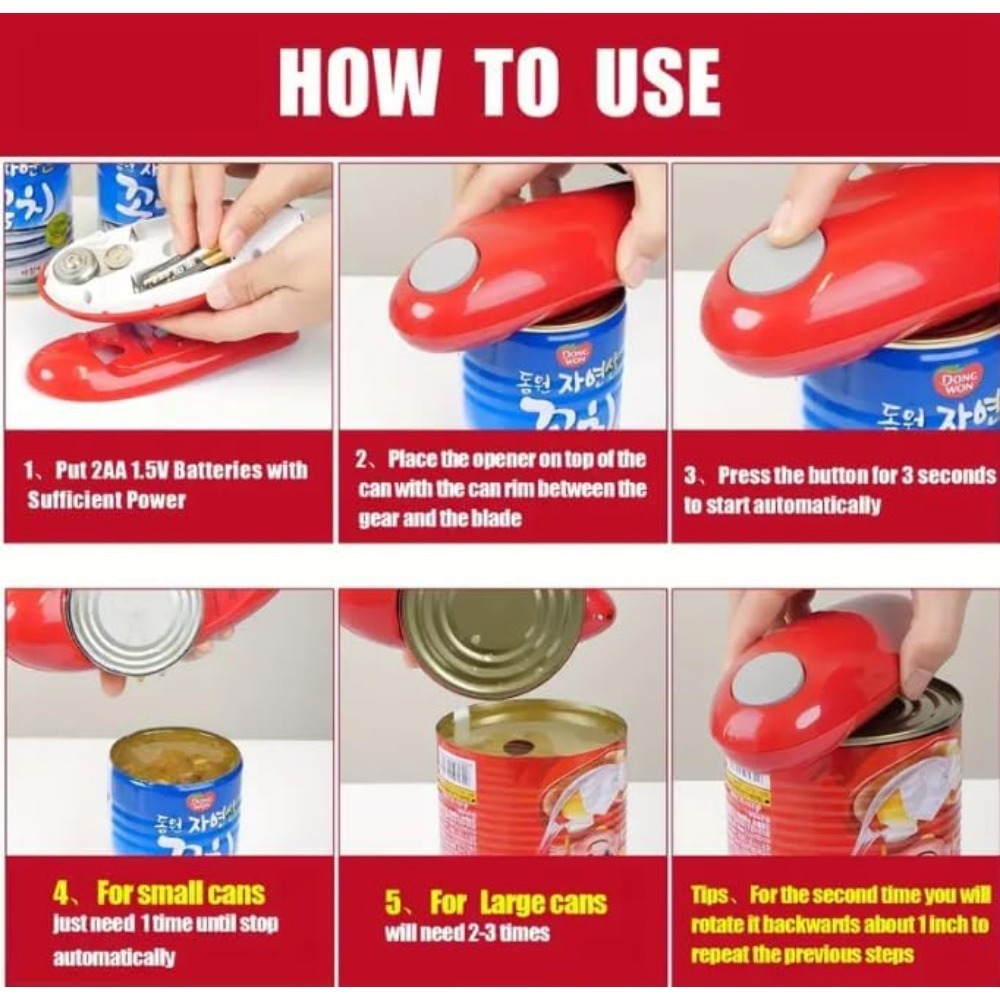 Ouvre-boîte électrique rouge a - Electric Can Opener avis et prix